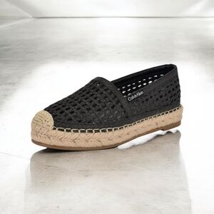 Calvin Klein ● NWOB Presley Black Espadrille with Natural Jute Trim
